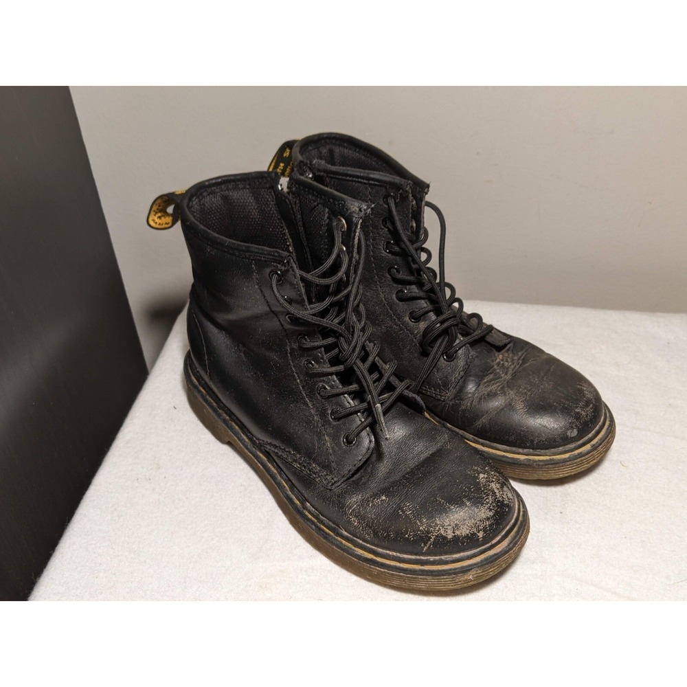 Dr Martens Delaney Kids Boots Side Zipper UK 2 / US 3 Black Leather